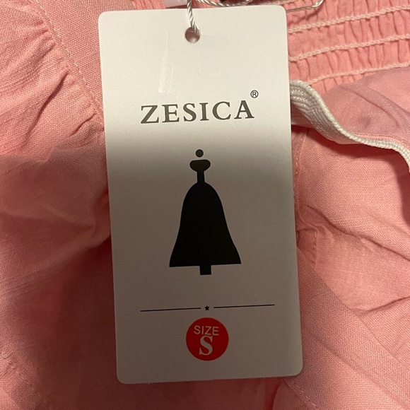 ZESICA SPAGHETTI STRAPS SLEEVELESS BACKLESS SMOCKED LACE MIDI DRESS NWT - Picture 6 of 6